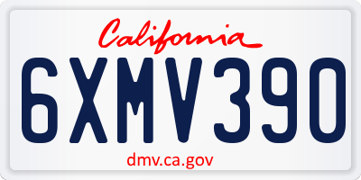 CA license plate 6XMV390
