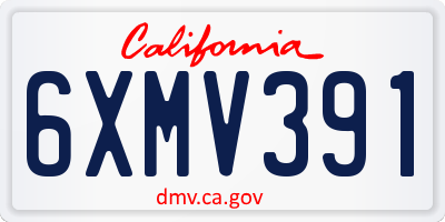 CA license plate 6XMV391