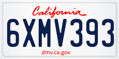 CA license plate 6XMV393