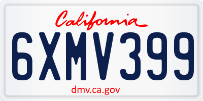 CA license plate 6XMV399