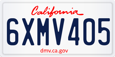 CA license plate 6XMV405