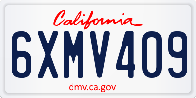 CA license plate 6XMV409