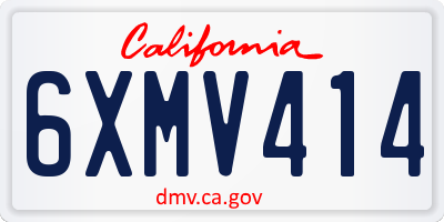 CA license plate 6XMV414