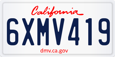 CA license plate 6XMV419