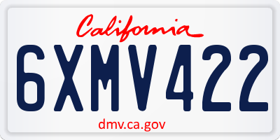 CA license plate 6XMV422