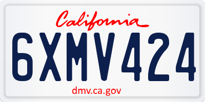 CA license plate 6XMV424