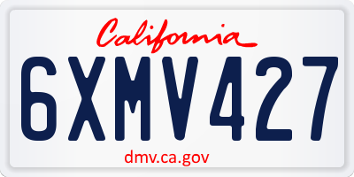 CA license plate 6XMV427