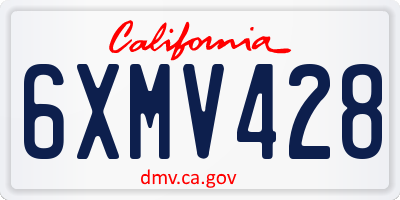 CA license plate 6XMV428