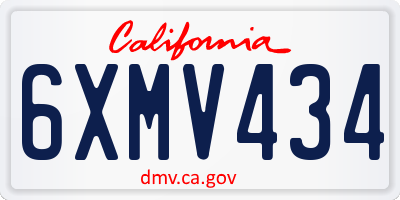 CA license plate 6XMV434