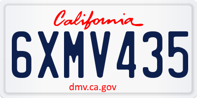 CA license plate 6XMV435