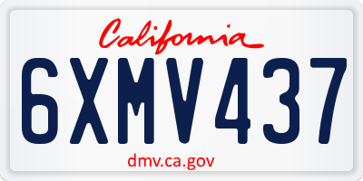 CA license plate 6XMV437