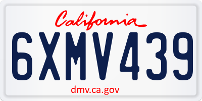 CA license plate 6XMV439