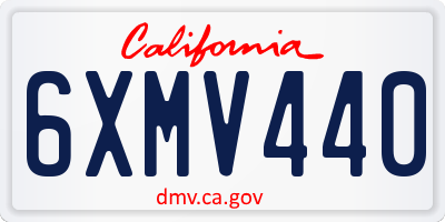 CA license plate 6XMV440