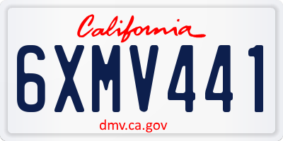 CA license plate 6XMV441