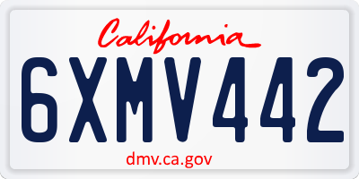 CA license plate 6XMV442