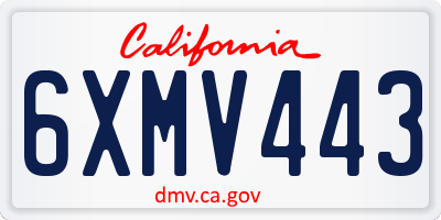 CA license plate 6XMV443
