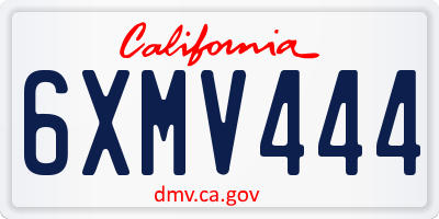 CA license plate 6XMV444