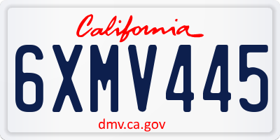 CA license plate 6XMV445