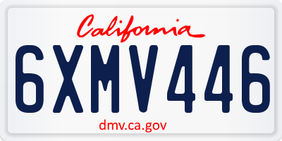 CA license plate 6XMV446
