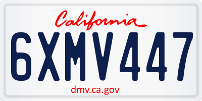 CA license plate 6XMV447