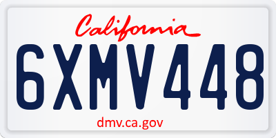 CA license plate 6XMV448