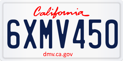 CA license plate 6XMV450
