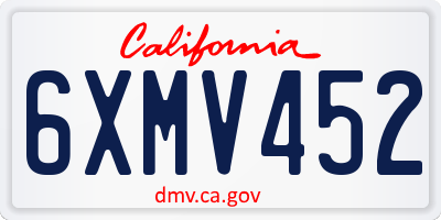 CA license plate 6XMV452