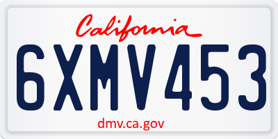 CA license plate 6XMV453