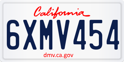 CA license plate 6XMV454