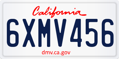 CA license plate 6XMV456
