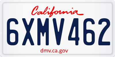 CA license plate 6XMV462