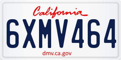 CA license plate 6XMV464
