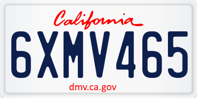 CA license plate 6XMV465
