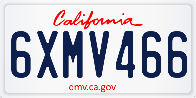 CA license plate 6XMV466