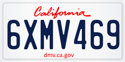 CA license plate 6XMV469