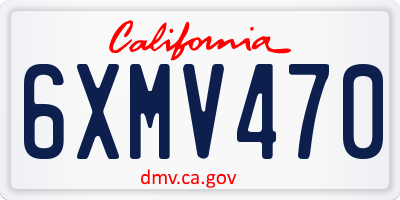CA license plate 6XMV470