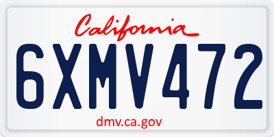 CA license plate 6XMV472