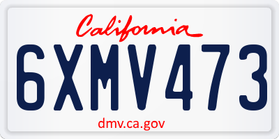 CA license plate 6XMV473