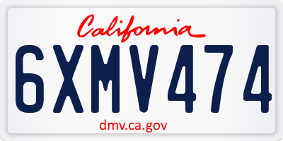 CA license plate 6XMV474