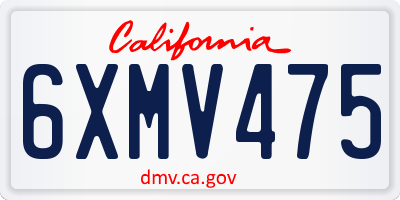 CA license plate 6XMV475