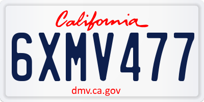 CA license plate 6XMV477