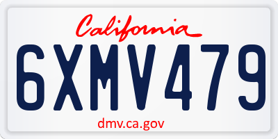 CA license plate 6XMV479