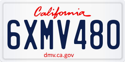 CA license plate 6XMV480