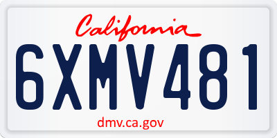 CA license plate 6XMV481
