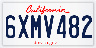 CA license plate 6XMV482