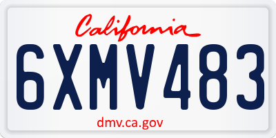 CA license plate 6XMV483