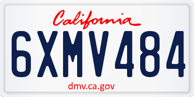 CA license plate 6XMV484