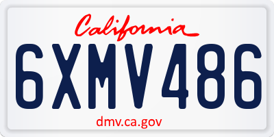 CA license plate 6XMV486