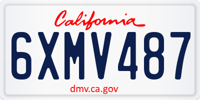 CA license plate 6XMV487