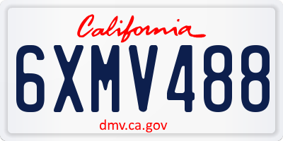 CA license plate 6XMV488